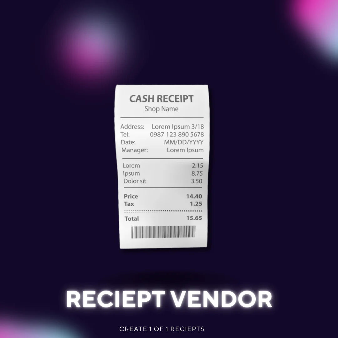 Receipt Generator Vendor